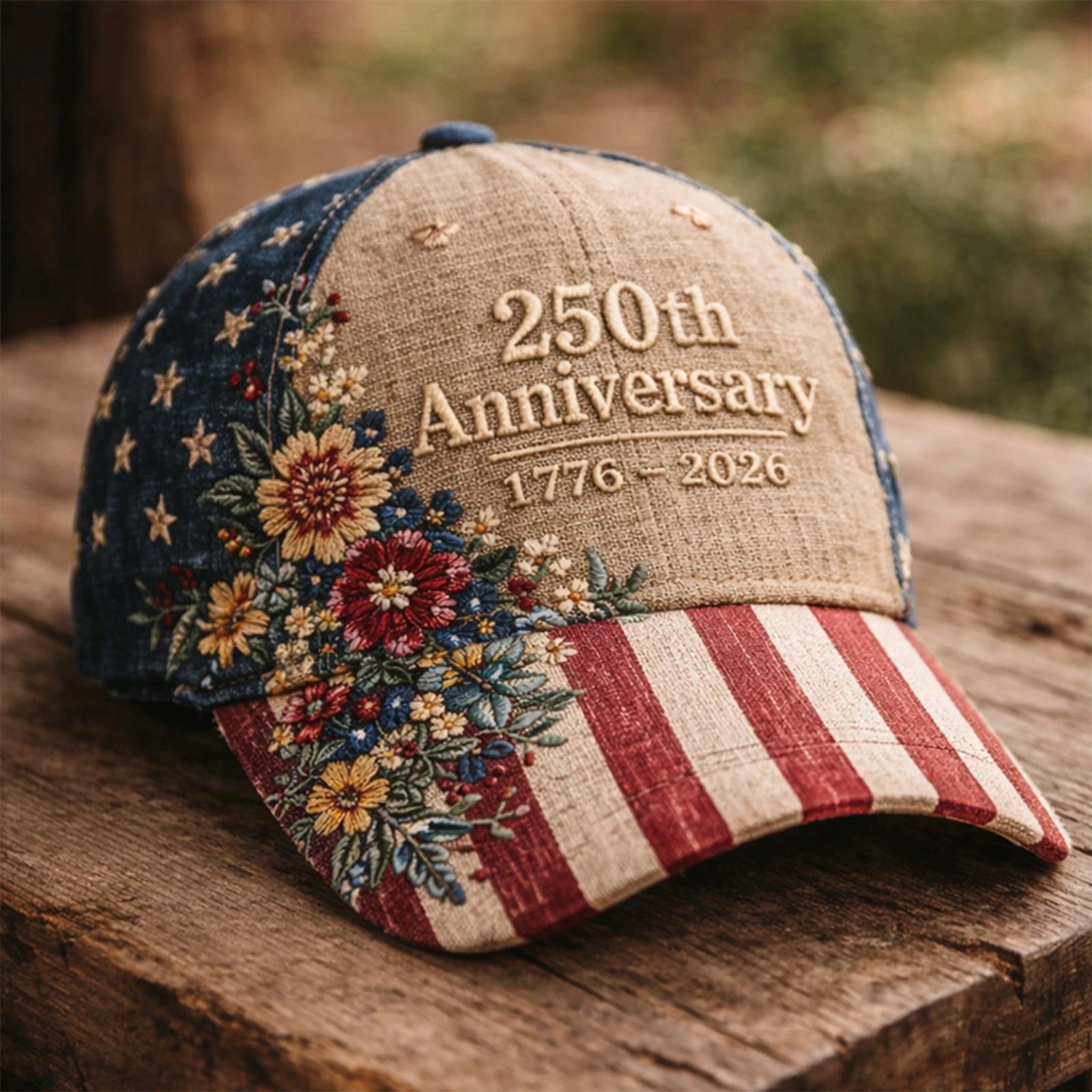 American Anniversary Usa Hat Retro Elements Baseball Cap Flag Design Unisex Distressed Cap