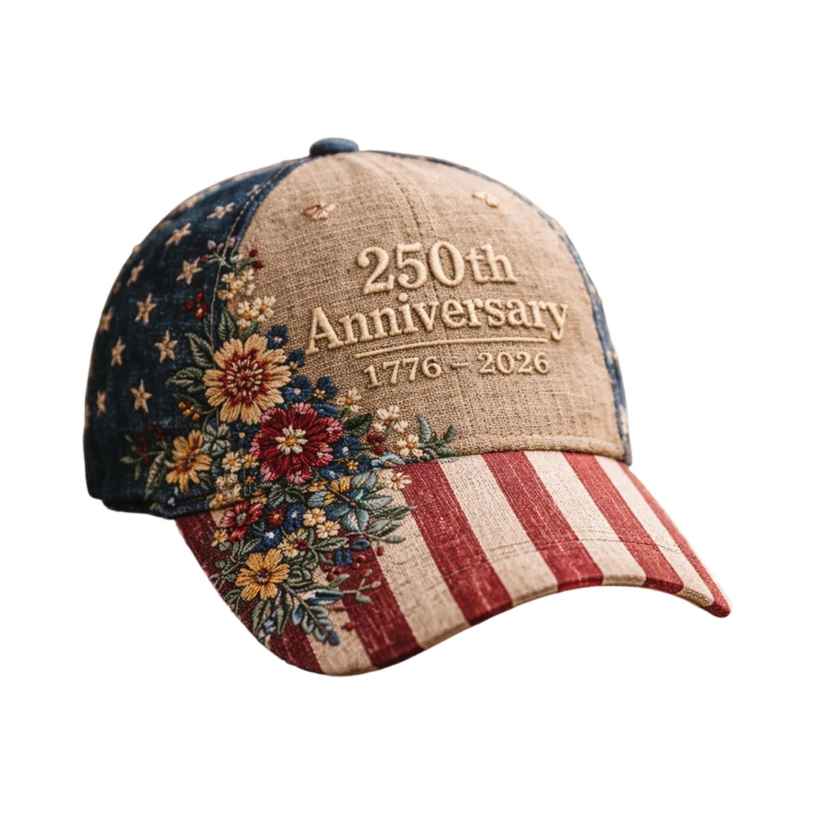 American Anniversary Usa Hat Retro Elements Baseball Cap Flag Design Unisex Distressed Cap